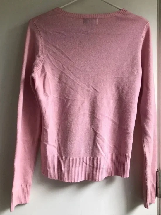 Y2K Baby Pink Cardigan soft girl coquette knit pearl button preppy sweater 2000s - Picture 4 of 5